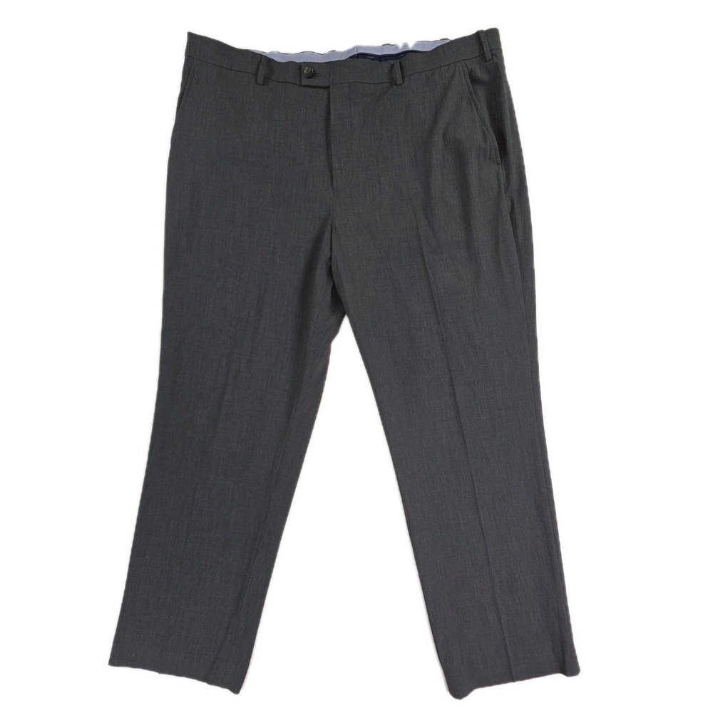 Perry Ellis‎ Premium SIZE 40 X 30 Tailored Fit Gray Flat Front Tech Pants Mens